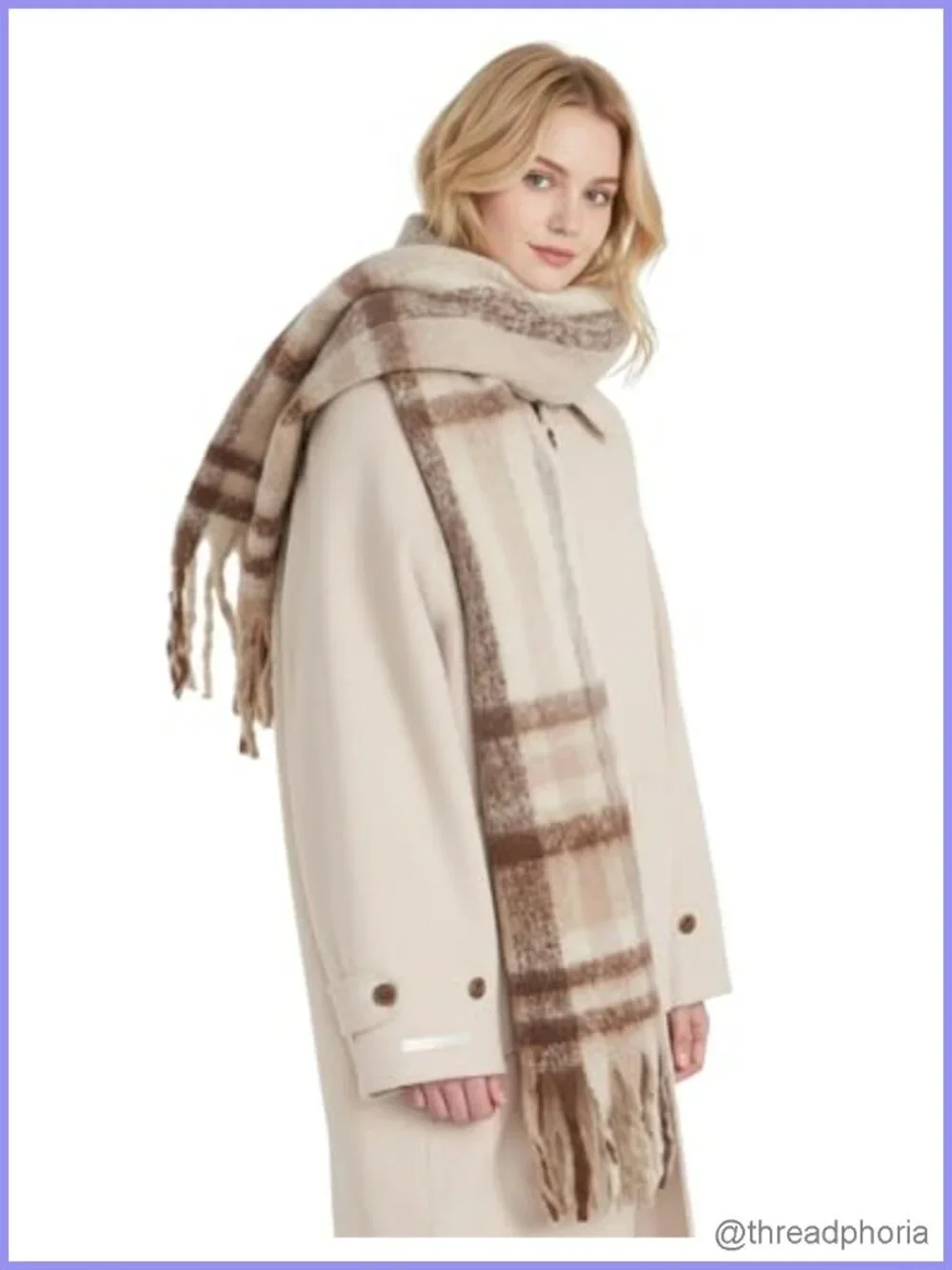 Women's Long Plaid Scarf Blanket Shawl Wrap Soft Winter Warm Pashmina
